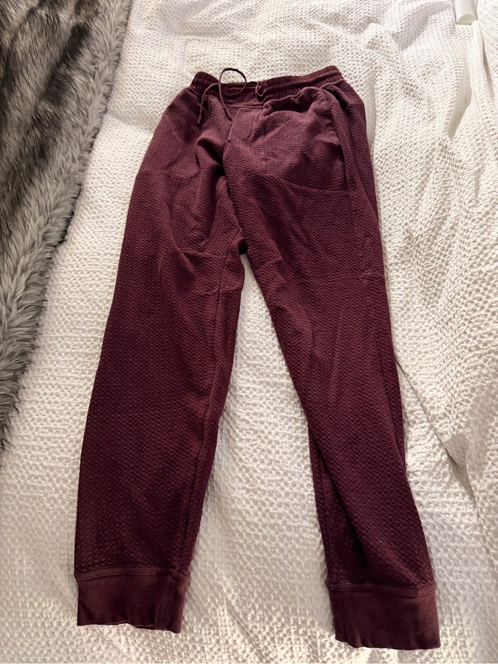 Lululemon Burgundy Textured Jogger Pants
